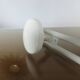 Wall coat rack in white lacquered metal with 2 hooks, 1970.