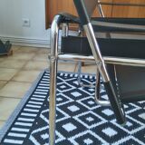 Chrome and black leather Wassily chair by Marcel Breuer