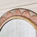 Round brass and copper mirror