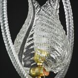Charming Transparent Art Decò Barovier e Toso Pendant Light Murano Glass, 1940s