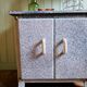 Sideboard enamelled sheet metal school old 50s vintage porcelain