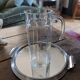 Grand pichet octogonal en verre épais 70's