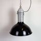 Large Industrial Black Enamel Factory Pendant Lamp from Philips, 1960s