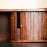 Bureau a gradin tiroirs à cylindres marqueté