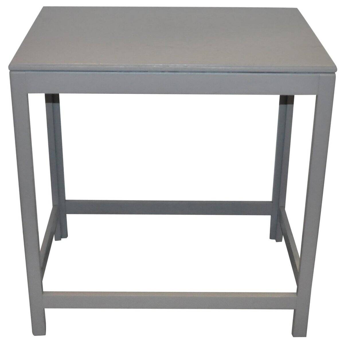 Compact Art Deco table in painted grey wood, small square tray - circa 1930