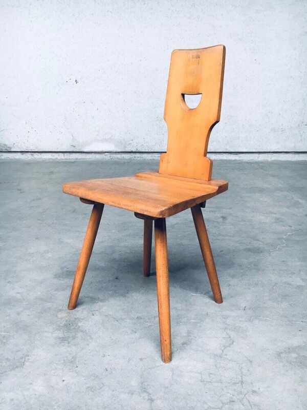 Vintage Belgian Brutalist Pub Café Chair Set by Torck, 1960s, Set of 4