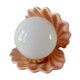Ceramic shell lamp and 80s opaline lamp
