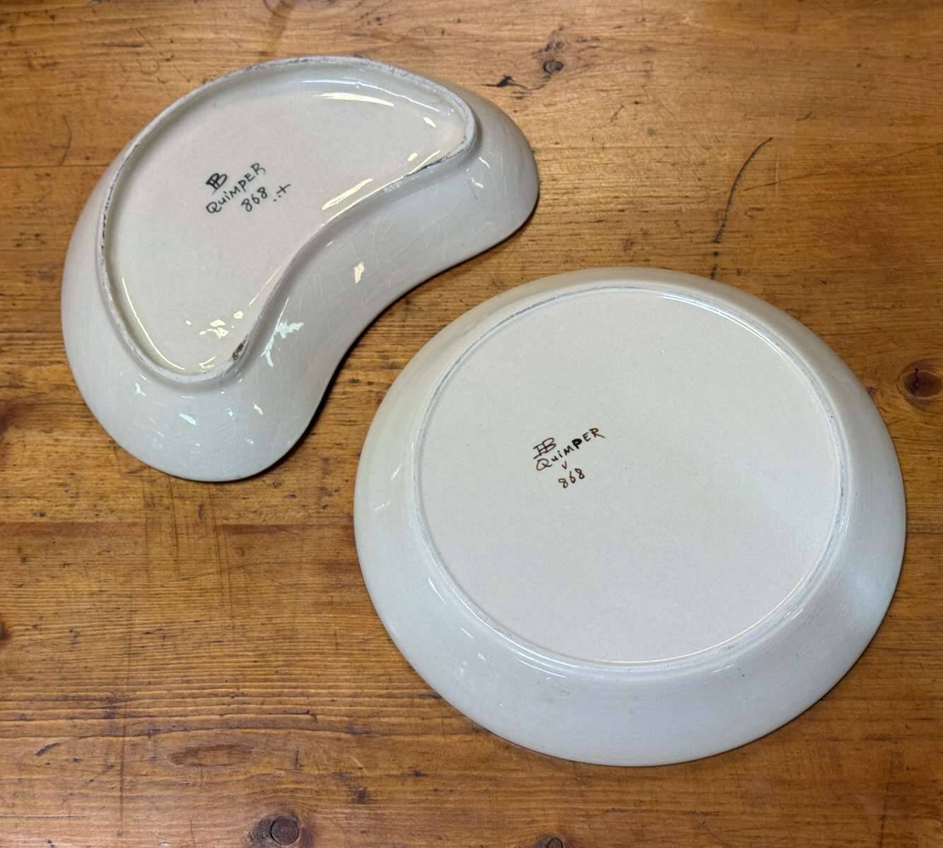 Service à langoustes en faience de Quimper des années 1930