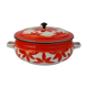 Cocotte en tôle émaillée orange et blanche