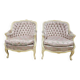 Paire de fauteuil bergère en soie 1960"