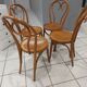 Suite de 4 chaises de bistrot bois courbé