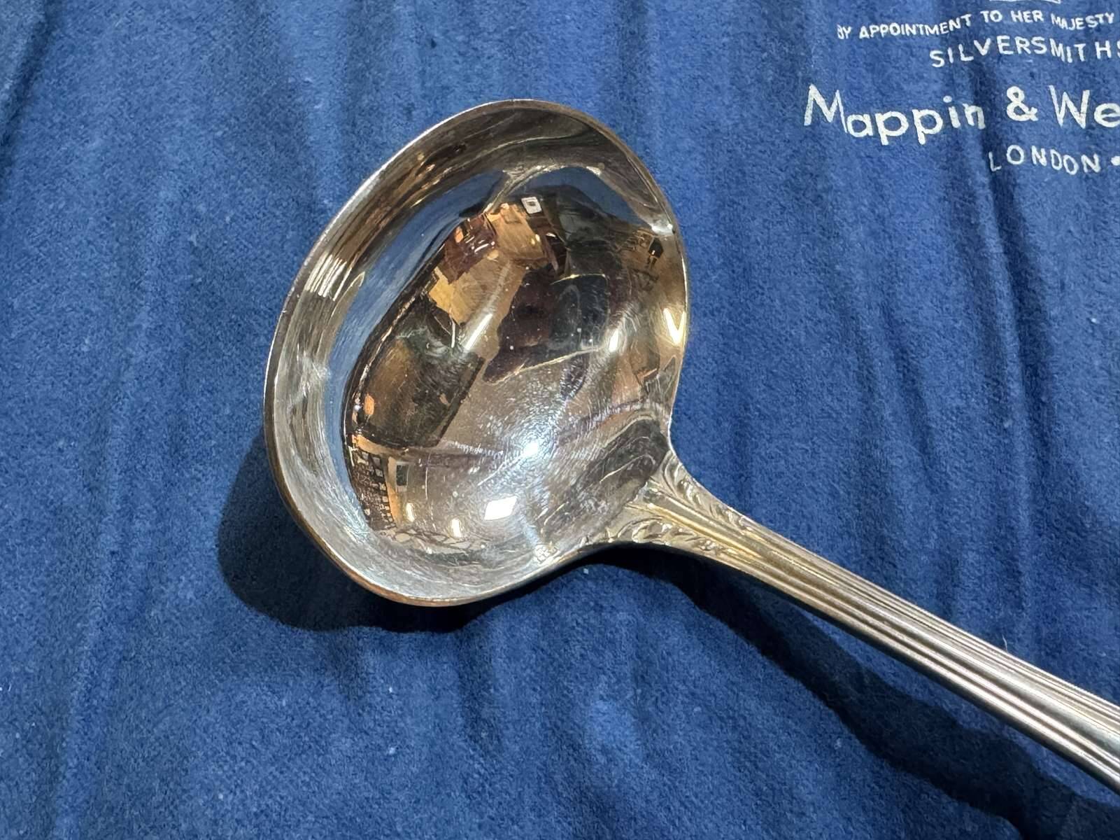 Mappin and Webb silver-plated sauce spoon model Russell