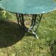 large antique iron table riveted