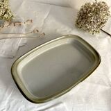 Rectangular stoneware dish, high-fired, Brenne pottery, 1970s-80s