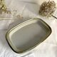 Rectangular stoneware dish, high-fired, Brenne pottery, 1970s-80s