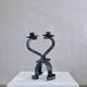 Brutalist sculptural iron candle holder | Netherlands | 1970s