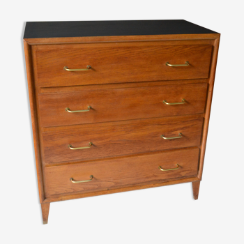 Chest of drawers 60s 4 drawers blond oak