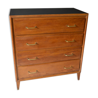 Chest of drawers 60s 4 drawers blond oak