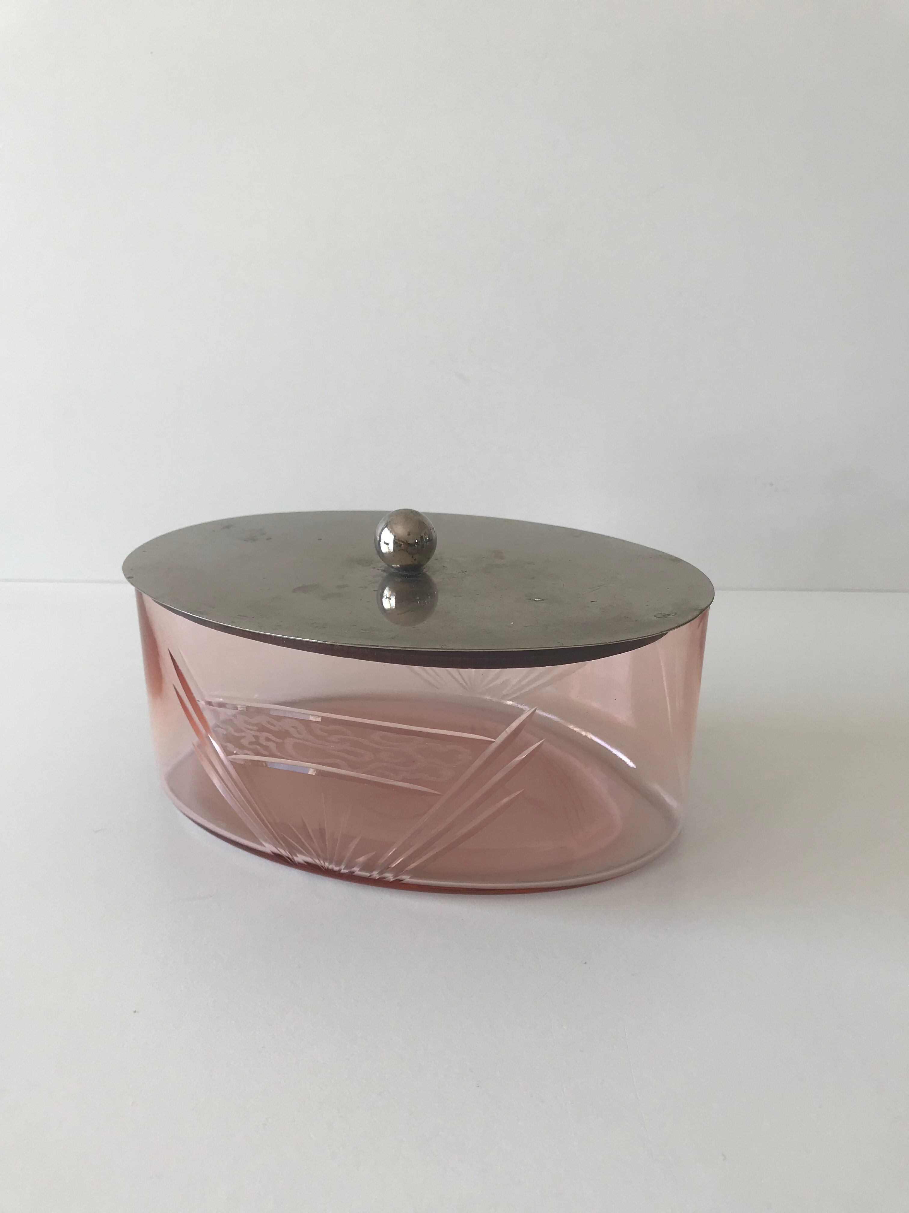 Oval glass candy