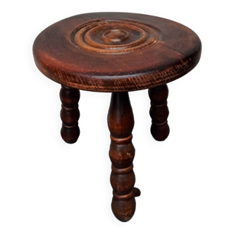 Tabouret tripode bois