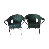 Paire de fauteuils en rotin