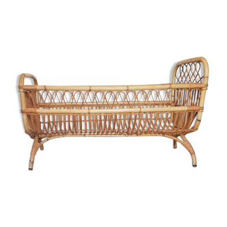 Children's bed in rattan 1950