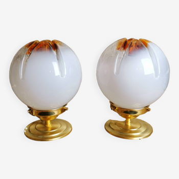 Duo of Murano Glass Lamps
