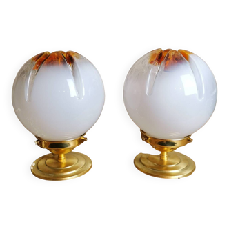Duo of Murano Glass Lamps