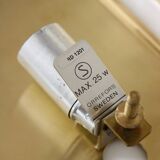 Glass and brass wall light by Carl Fagerlund for Orrefors, 1960.