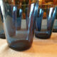 7 vintage blue water glasses