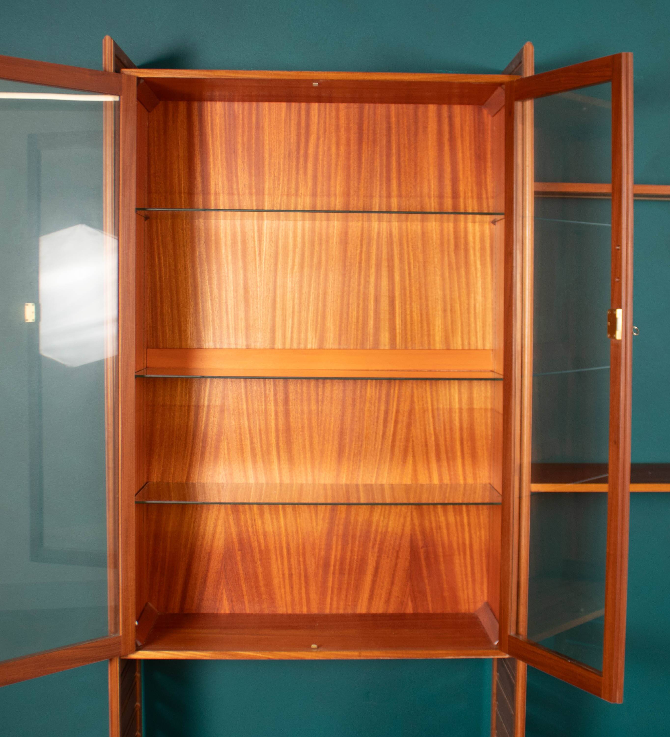 Retro Teak 1960s Mid Century Three Bay Ladder Shelving System