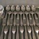 Silver metal housewife signed Christofle spoons and forks