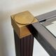 Glass Top Console in Lacquered Aluminium and Gold Metal, Pierre Vandel,
