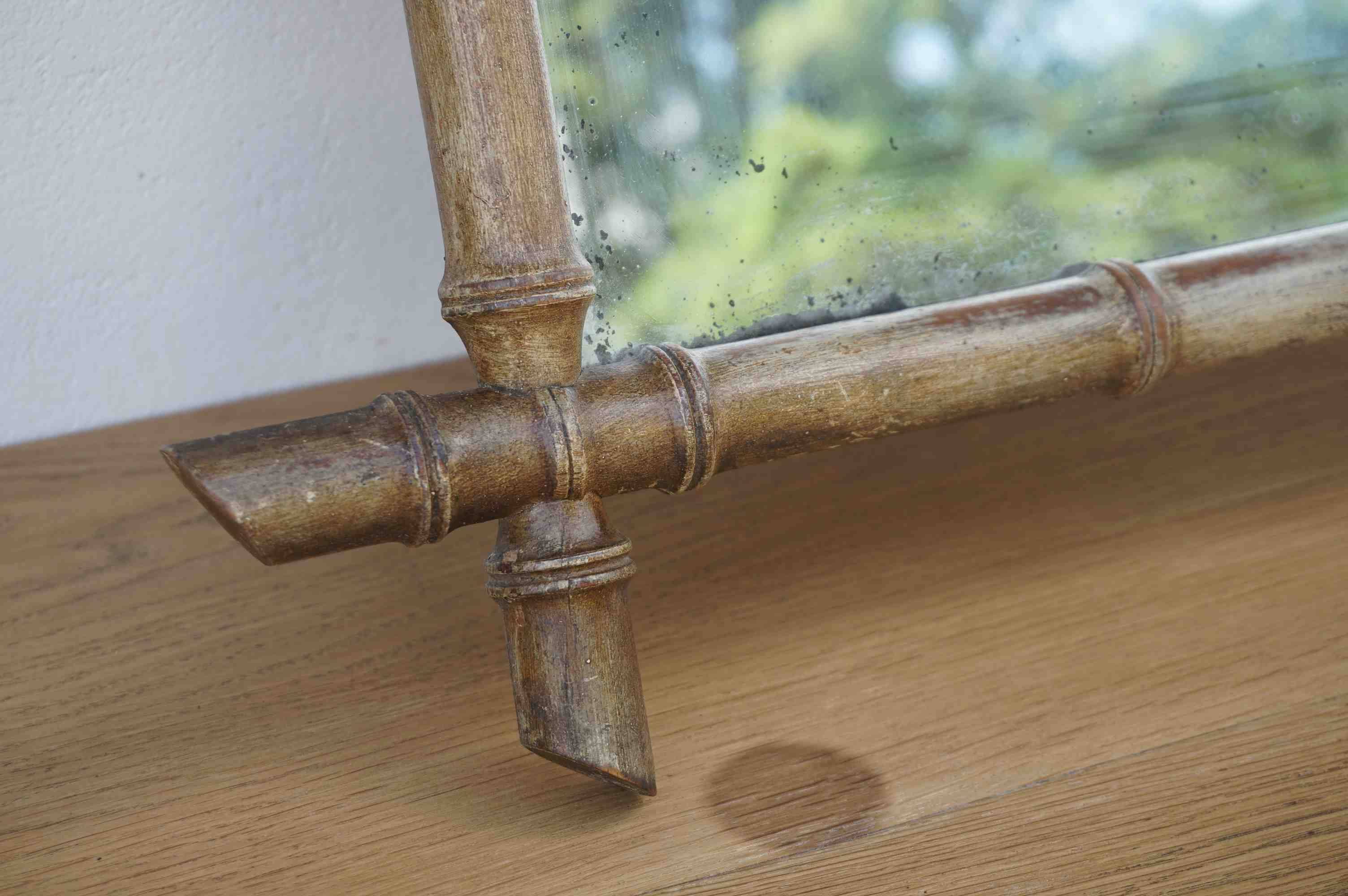 antique vintage bamboo mirror from the 1930s