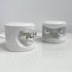 Pair of white ceramic table lamps by Perdomello, 1970.