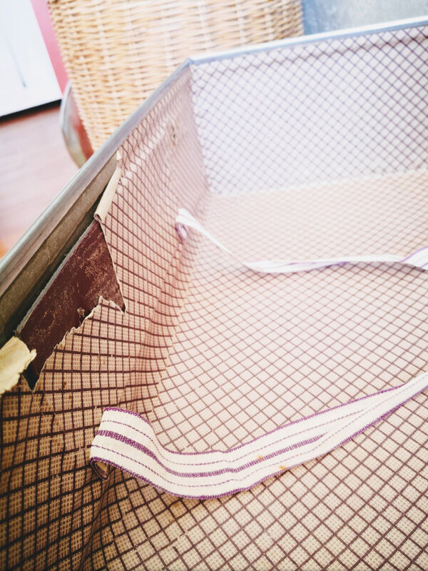 Vintage blue suitcase