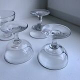 Set of 4 glasses / liquor cups in molded glass 20s