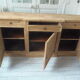 Buffet 3 doors of beautiful Louis XVI style in raw wood