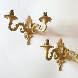 Paire d'appliques en bronze doré XXe