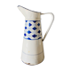 Blue checkered enamel jug - and its basin