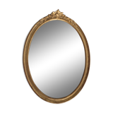 Golden oval mirror 34x46cm