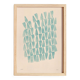 Abstract painting on petroleum blue paper signed Eawy