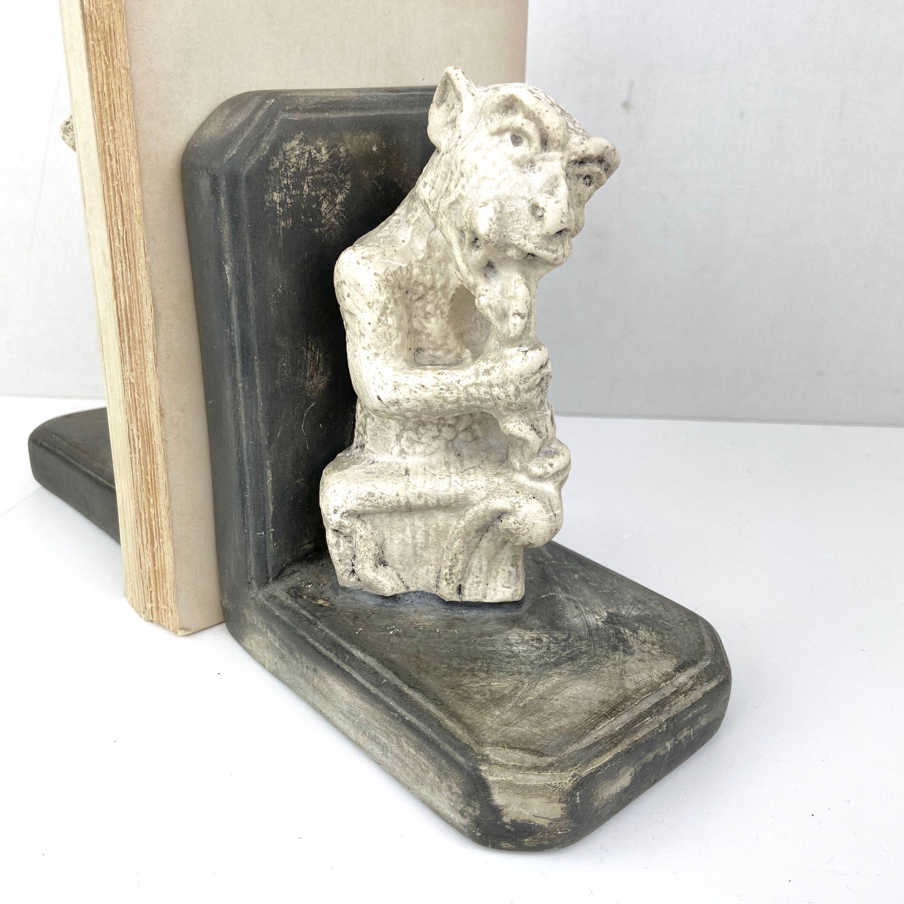 Pair of greenhouse book - Gothic theme gargoyle Middle Ages Chimera