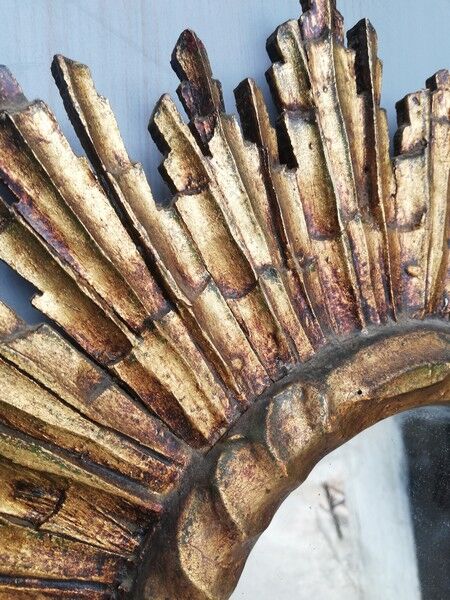 Mirror sun carved wood gilded period early 20th century