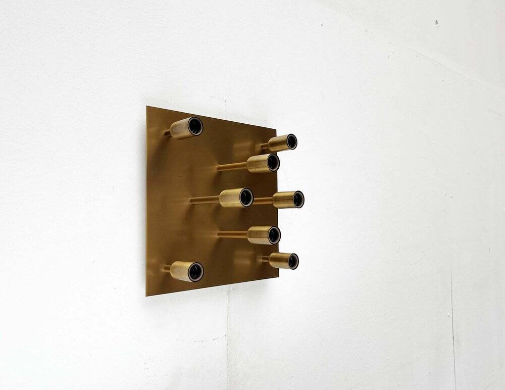 Vintage German Brass Ceiling or Wall Lamp from Sölken, 1970s