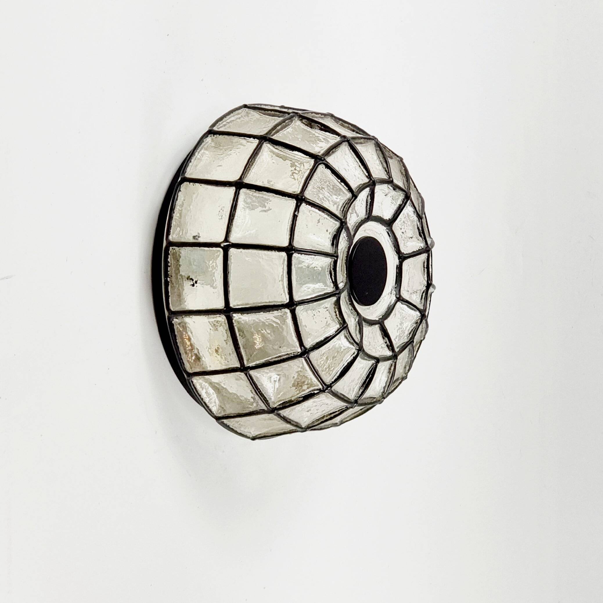 Mid-Century Glass Flush Mount from Limburg, Germany, 1960s