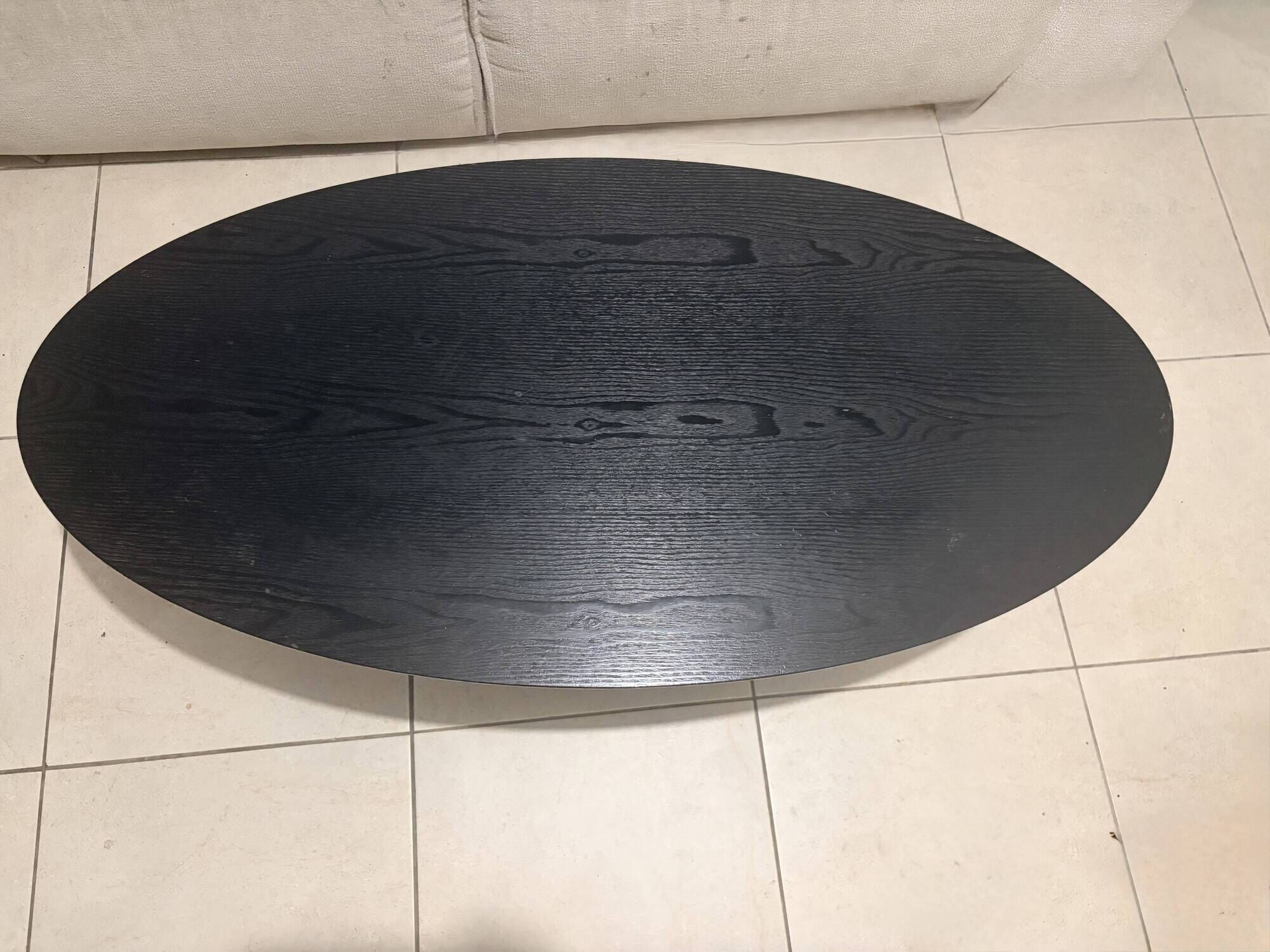 Black oval coffee table
