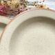 6 Deep plates in speckled beige stoneware, Tulowice style, Poland 1970