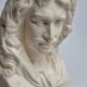 Buste de Molière en plâtre ciré sur socle en marbre 14 cm