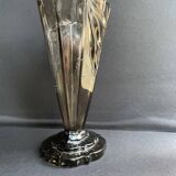 Art Deco smoked glass vase